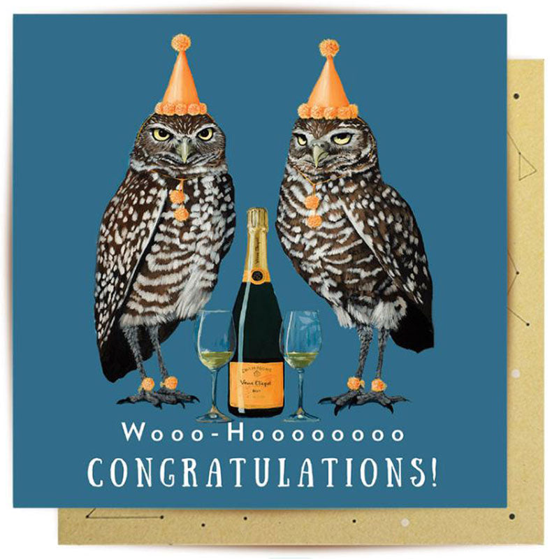 Congratulations Woohoo Owls Greeting Card