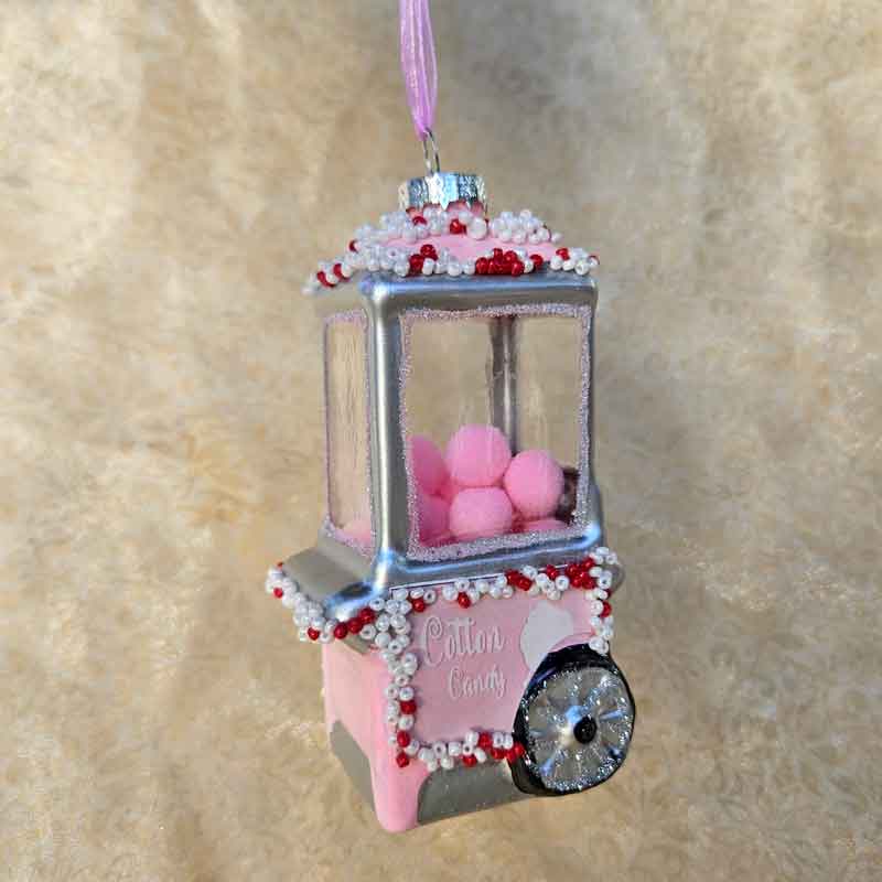 Pink Cotton Candy Machine Christmas Tree Ornament