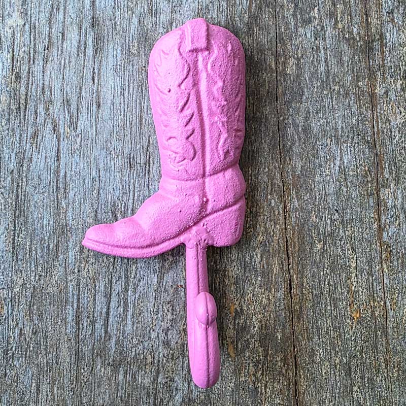 Cowboy Boot Wall Hook - Pink