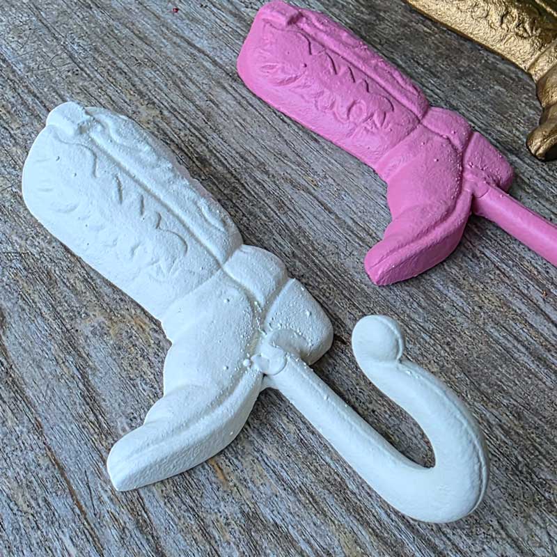 Cowboy Boot Wall Hook - White