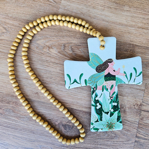 Hanging Beads And Cross - Fairy
