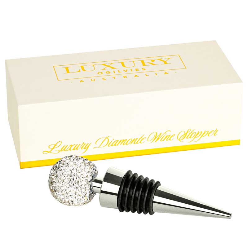 Diamonte Wine Stopper Gift Boxed - Silver
