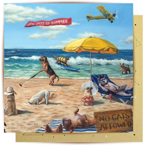 Dog Beach Funny Greeting Card