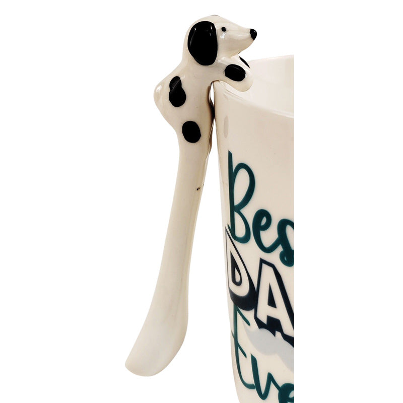 Dog Teaspoon Ceramic - Black And White