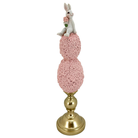 Bunny Sitting On Double Egg Finial 39cm