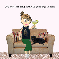 Lucy Loves Life Card - Drinking Alone