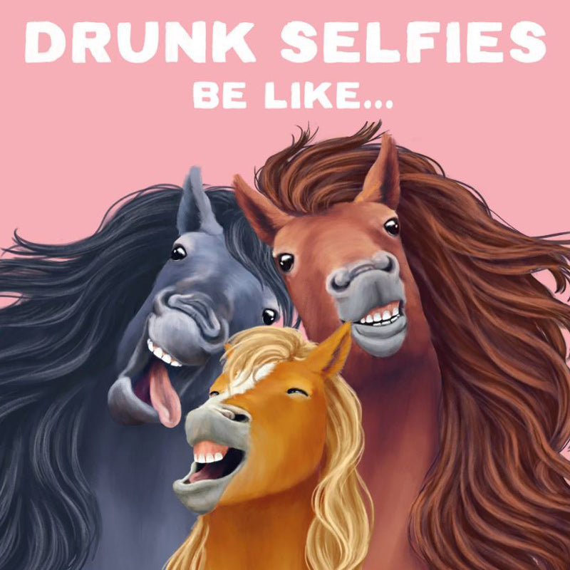 Horses Selfie Greeting Card