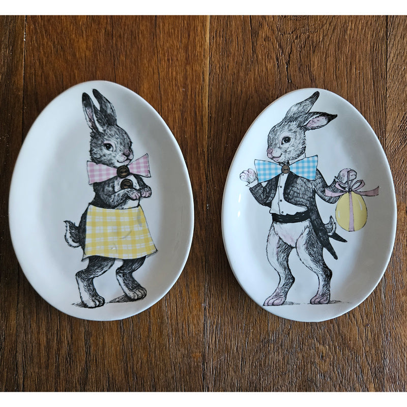 Dutch Rabbit Plate Sketch Bunny Rabbit Plate - Girl – The Chic Nest