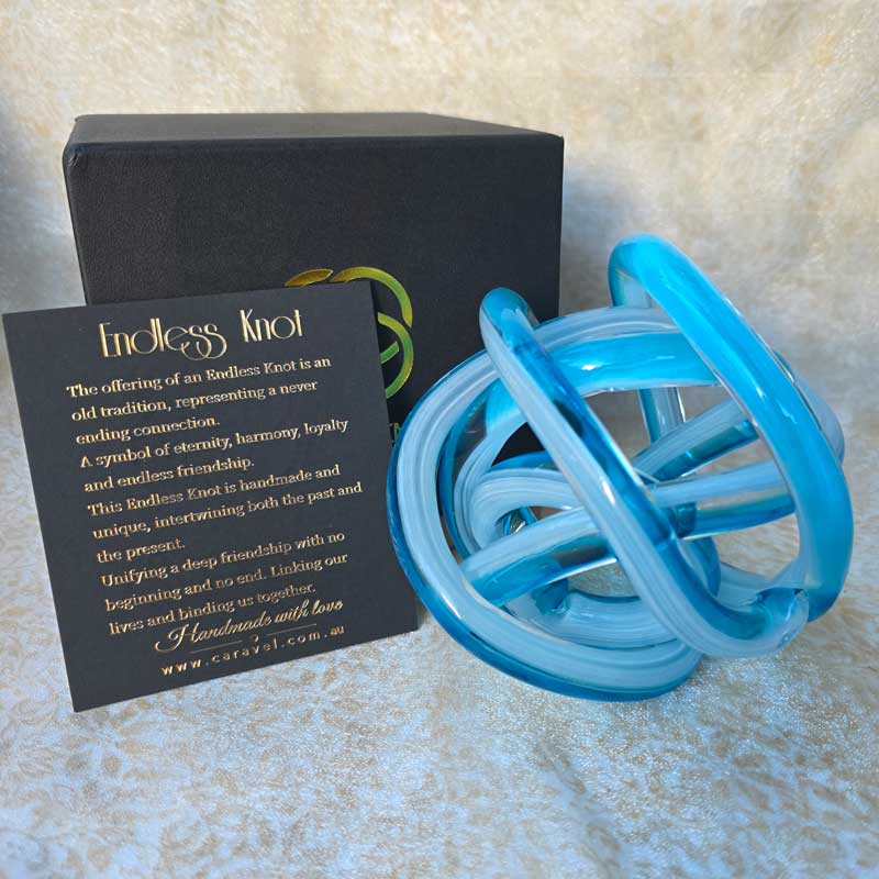 Endless Knot Blue Turquoise Stripe