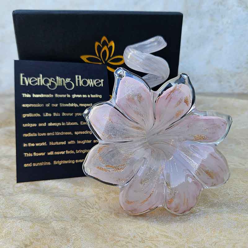 Glass Everlasting Flower - Blush Pink