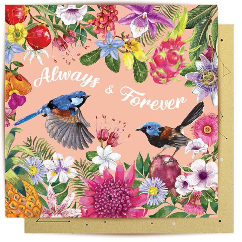 Fairy Wrens Always & Forever Greeting Card