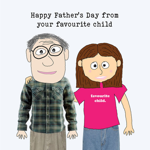 Lucy Loves Life Card - Happy Fathers Day Favourite Child