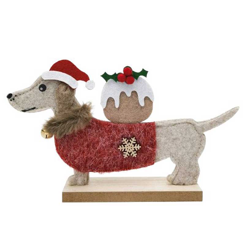 Dachshund Christmas Dog Standing Decoration