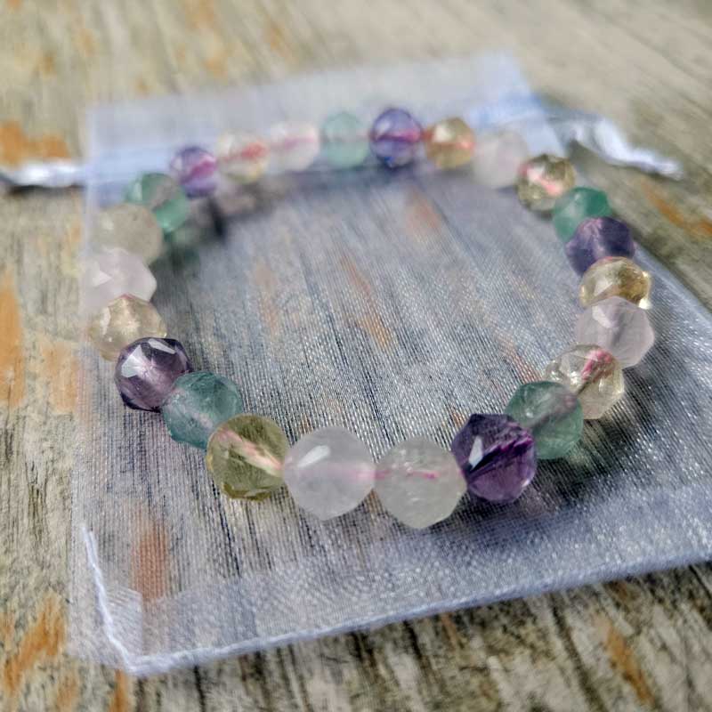 Five Elements Colorful Quartz Crystal Stretch Bracelet