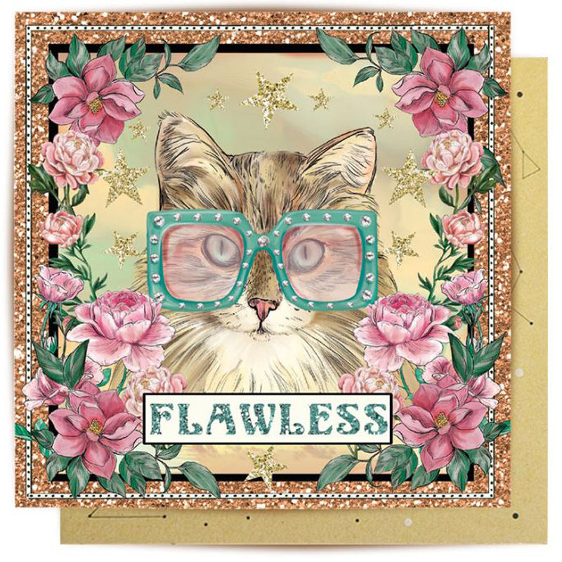 Flawless Femme Cat Greeting Card