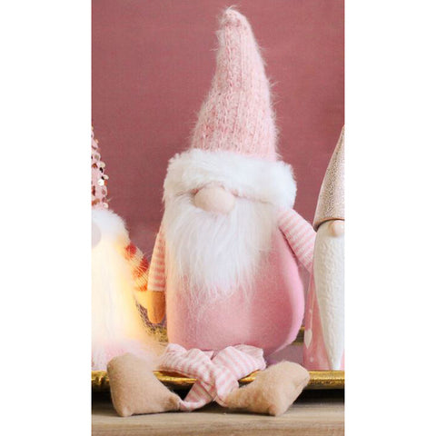 Pink Fluffy Christmas Gnome Dangly Legs - Gretel