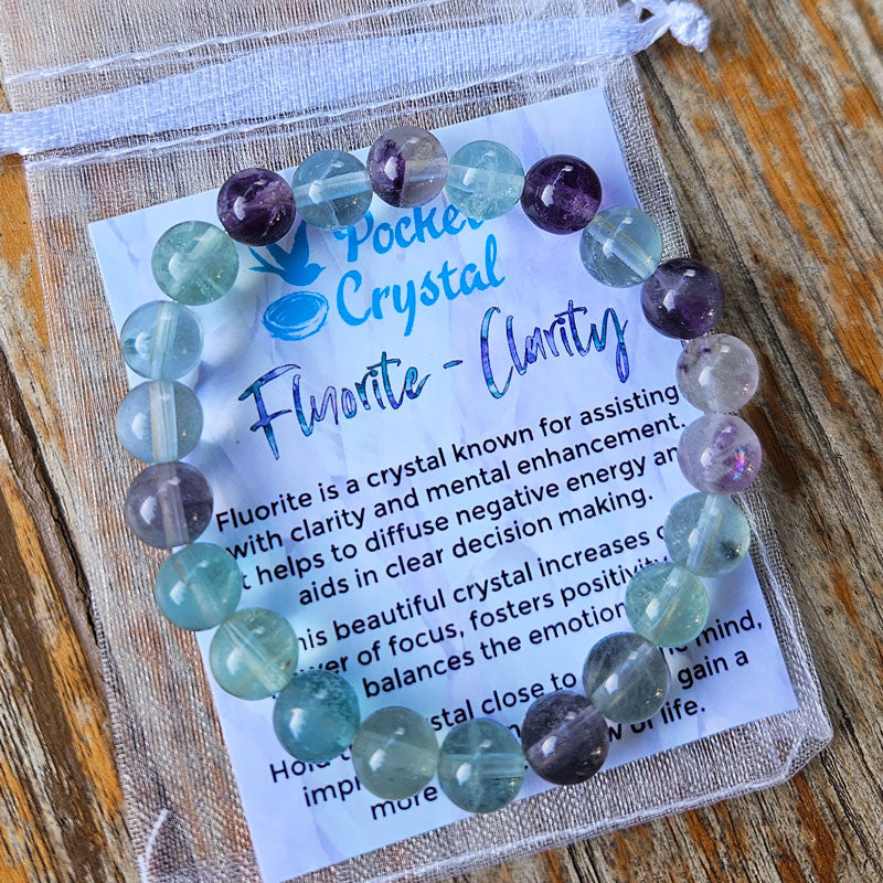 Fluorite Crystal Stretch Bracelet