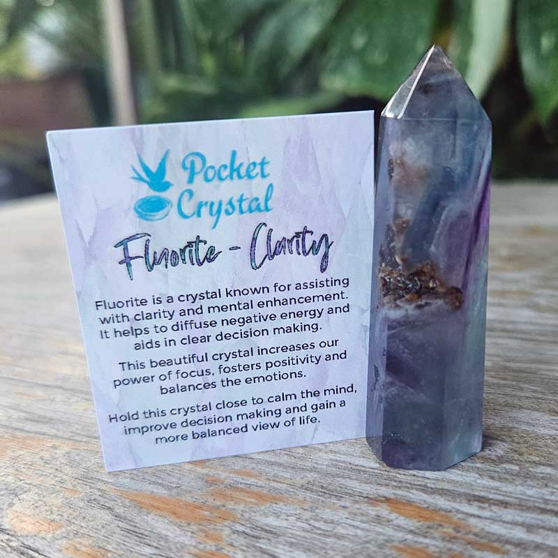 Fluorite Pocket Crystal Hex Prism - Clarity