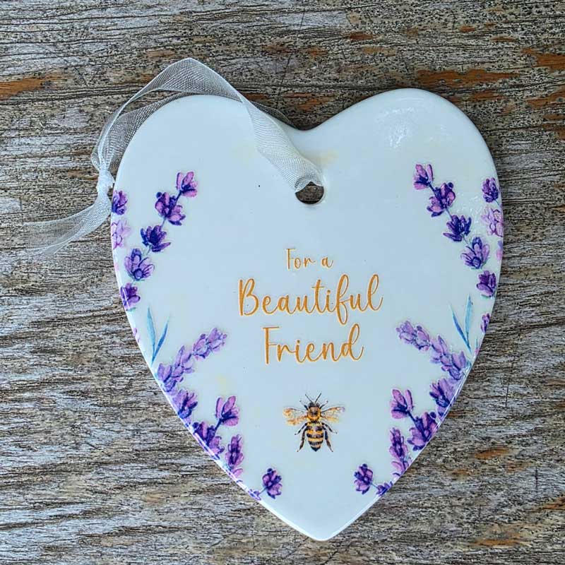 Bee Hanging Heart Ornament - Beautiful Friend