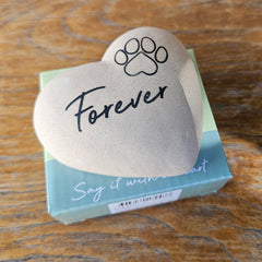 Forever Paw Gift Boxed Heart Stone