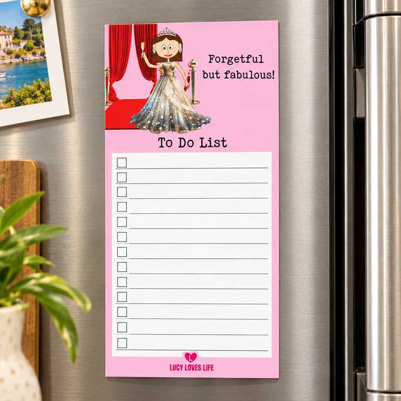 Lucy Loves Life Magnetic Notepad Jotter - Forgetful But Fabulous