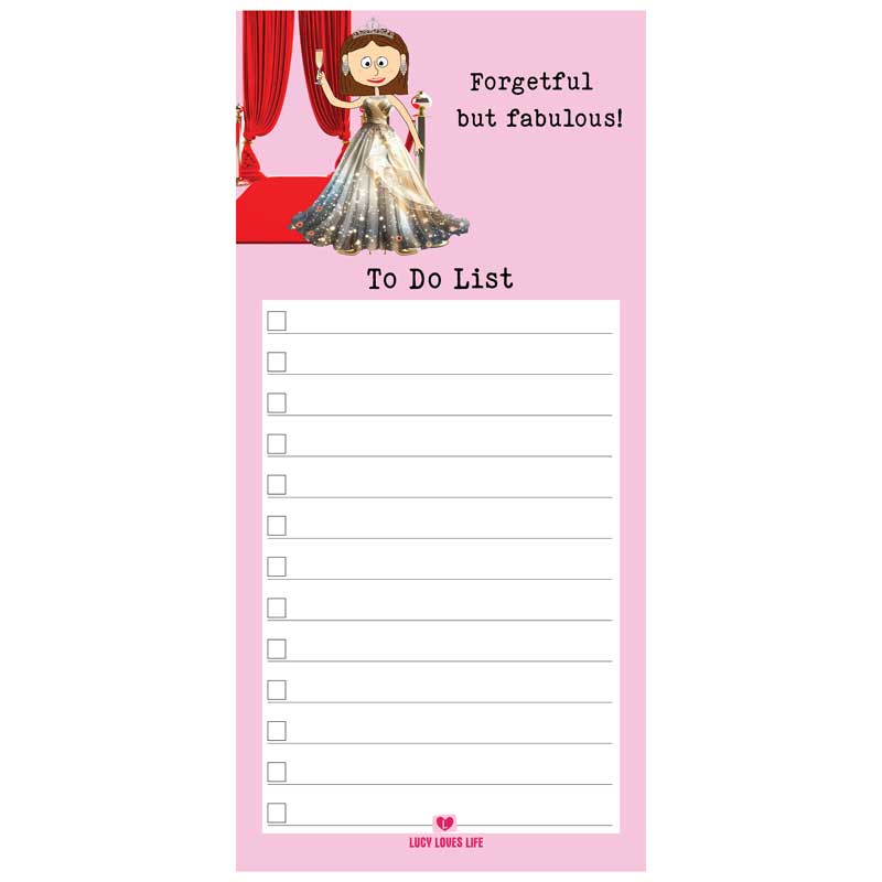 Lucy Loves Life Magnetic Notepad Jotter - Forgetful But Fabulous