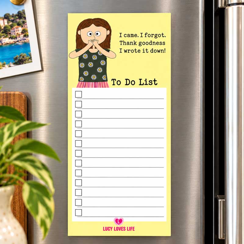 Lucy Loves Life Magnetic Notepad Jotter - I Came, I Forgot