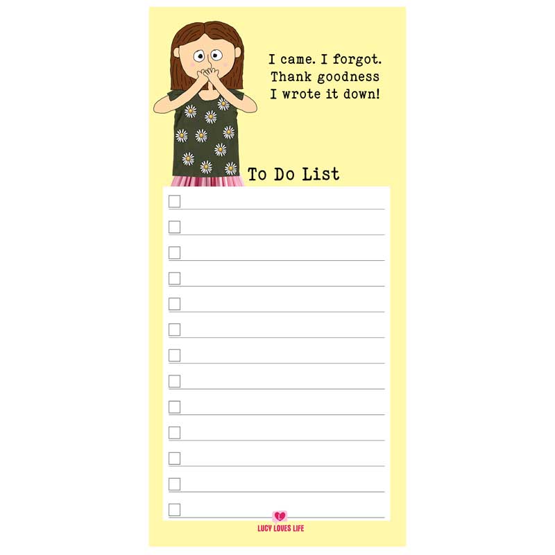Lucy Loves Life Magnetic Notepad Jotter - I Came, I Forgot