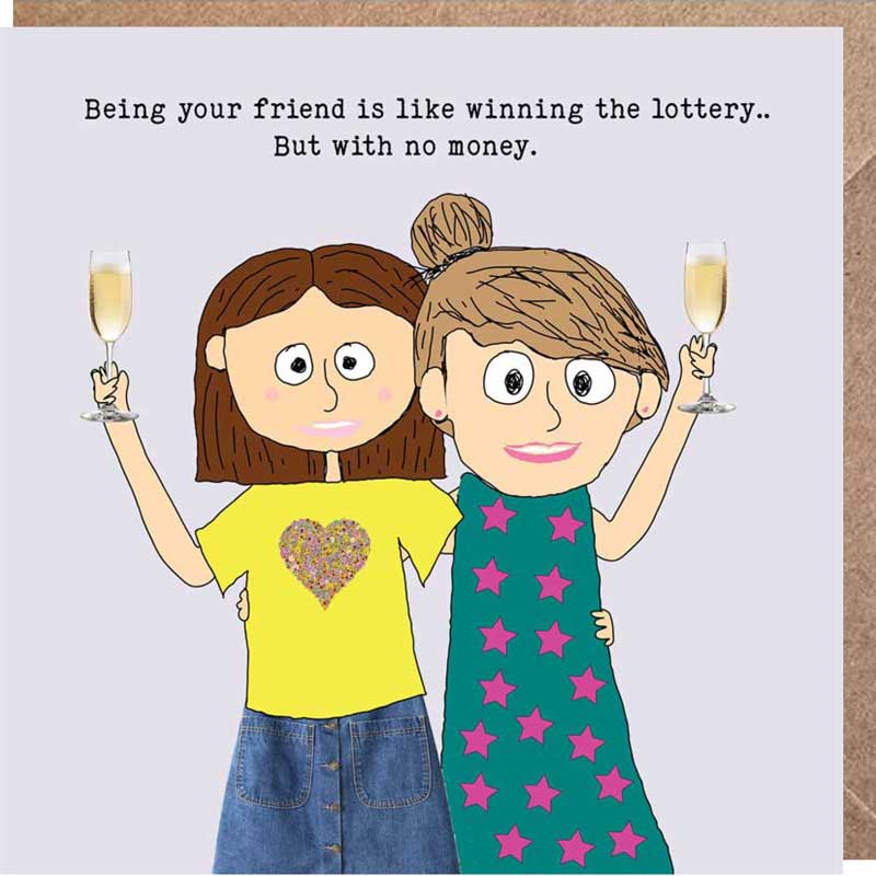 Lucy Loves Life Card - Won The Friend Lottery