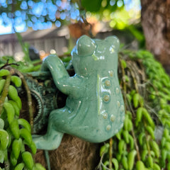Light Green Frog Pot Sitter