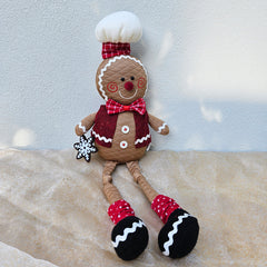 Sitting Gingerbread Man With Chef Hat 48cm