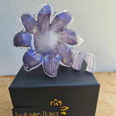 Glass Everlasting Flower - Purple