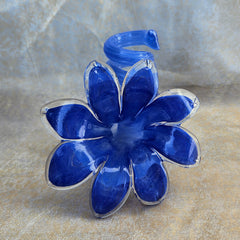 Glass Everlasting Flower - Bright Blue