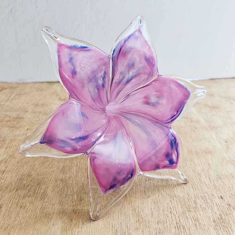 Extra Large Glass Everlasting Flower - Pink & Blue