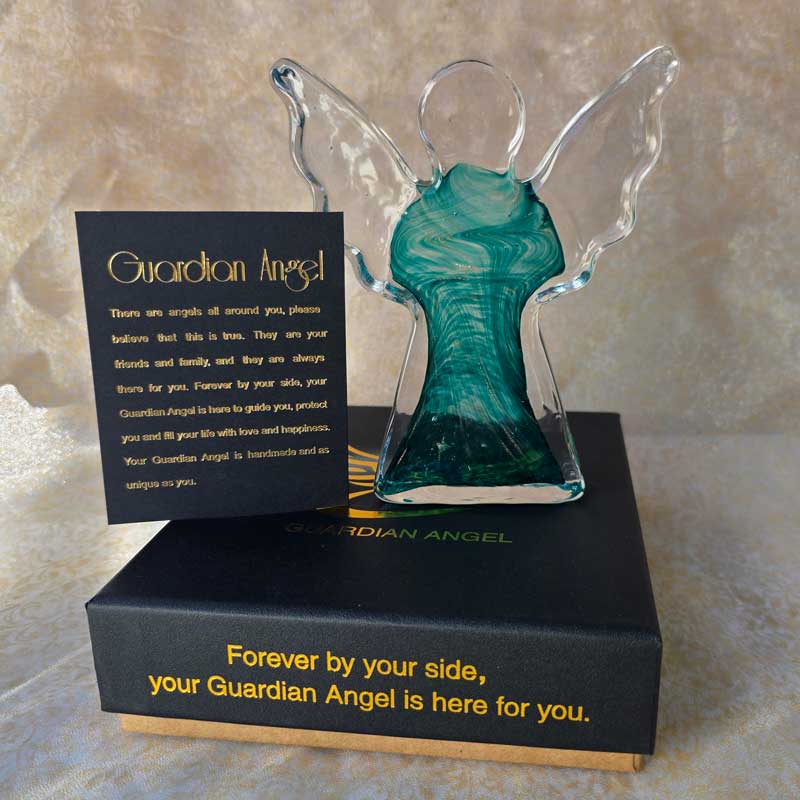 Glass Guardian Angel - Teal Green