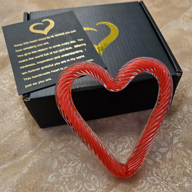 Glass Heart Red - Gift Boxed