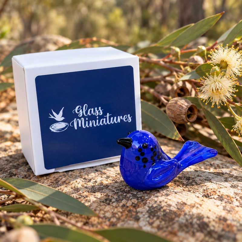 Glass Miniatures - Blue Wren