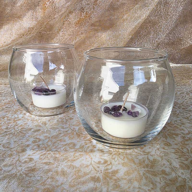 Glass Candle Holder Round