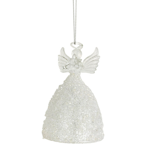 Elegant Glass Sparkly Christmas Angel Ornament