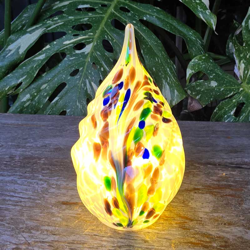Glow Teardrop White With Multicolour Feather