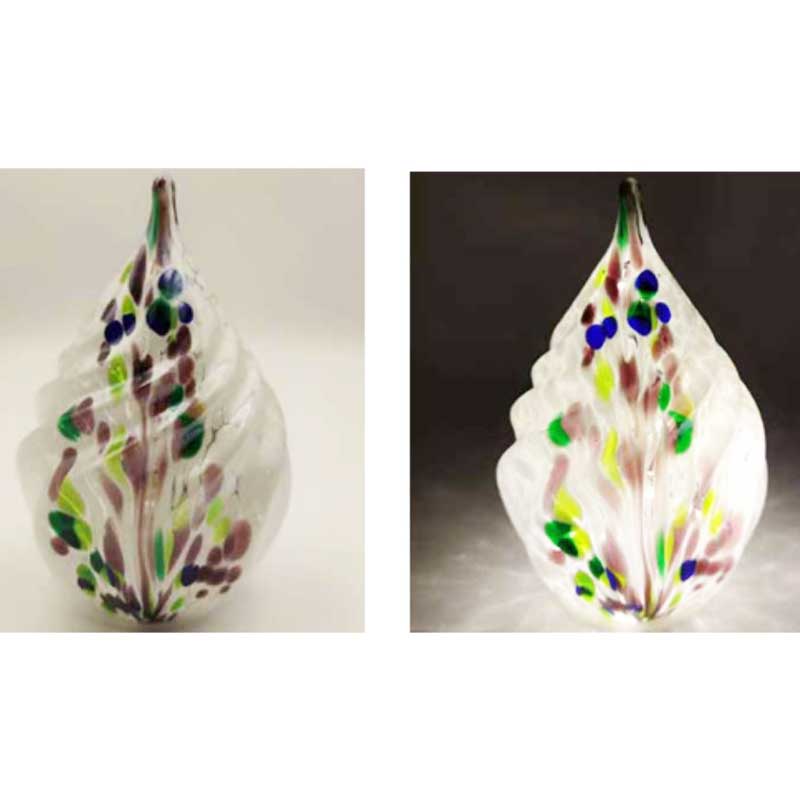 Glow Teardrop White With Multicolour Feather