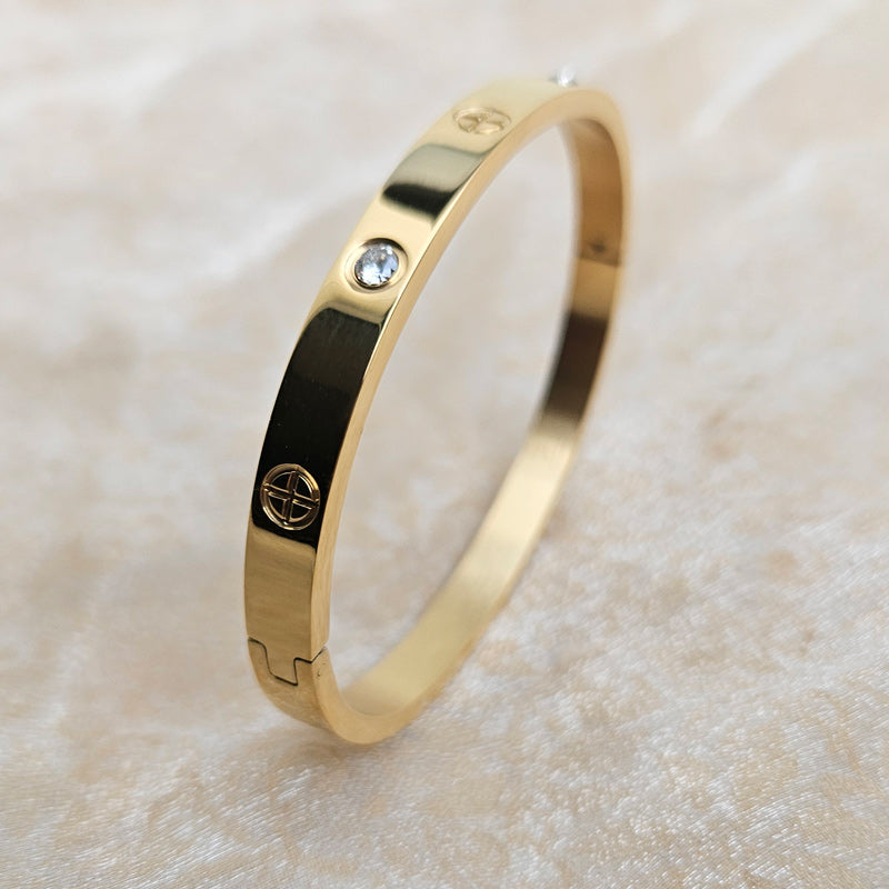 Gold Plated Crystal Bangle