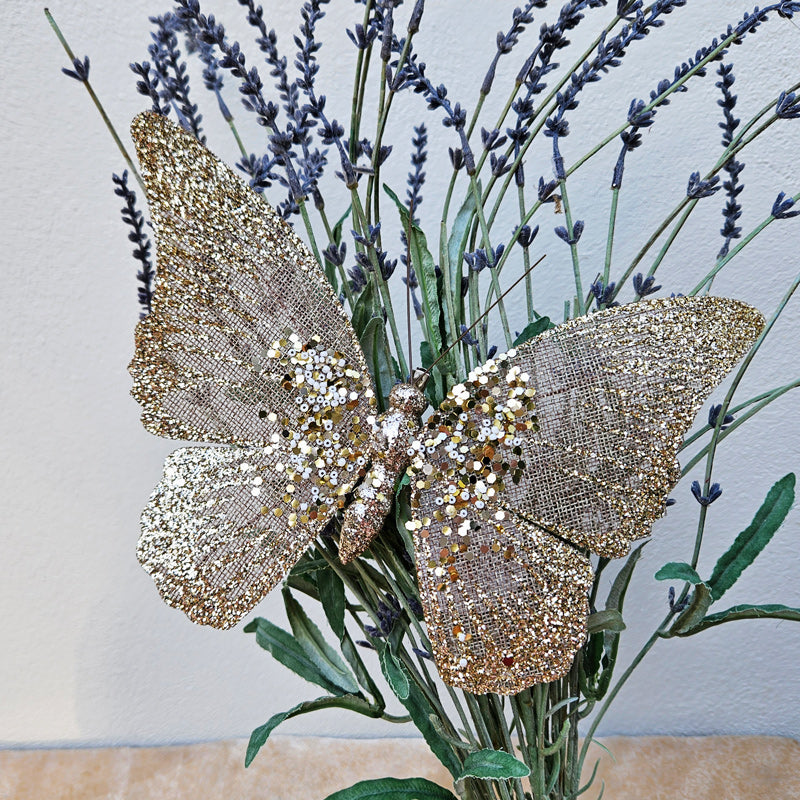 Butterfly Clip Fabric Ornament - Gold