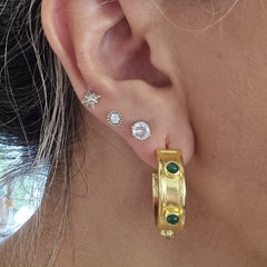 Zara Hoop Earrings - Emerald Green