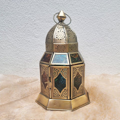 Brass Multicolour Handcrafted Lantern