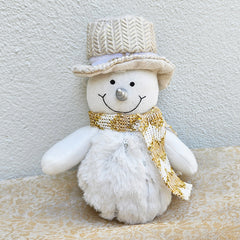 Snowman Hanging Christmas Ornament - Gold