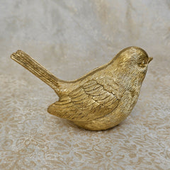 Gold Wren Bird Figurine - Large