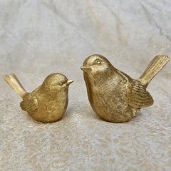 Gold Wren Bird Figurine - Small