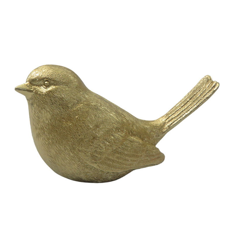 Gold Wren Bird Figurine - Large