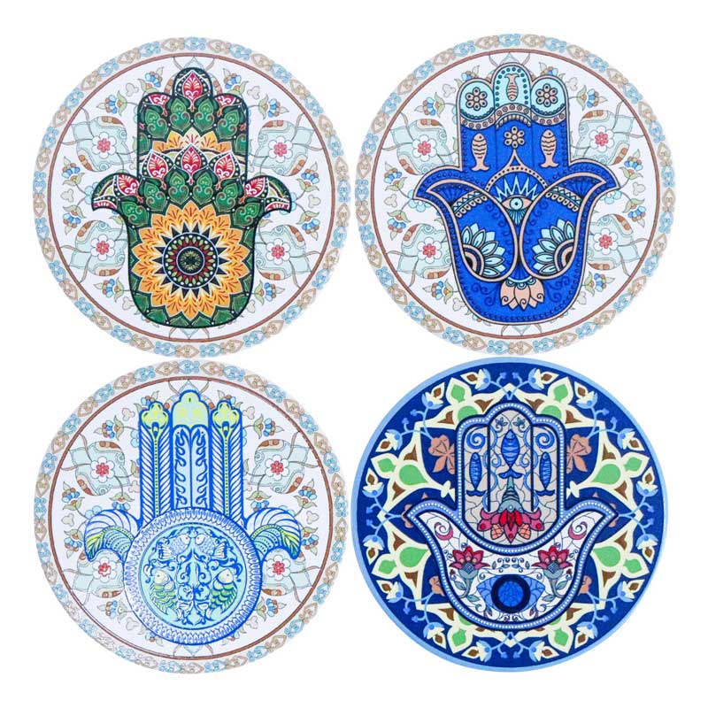 Hamsa Hands Set of 4 Coasters